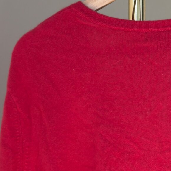Vintage Lands' End 100% Cashmere Red V-Neck Sweater| US 3X - Picture 6 of 10
